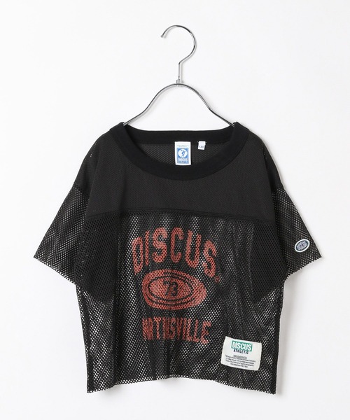 半袖Tシャツ ロゴ付き ブラックSサイズ LEPSIM tシャツ 「DISCUS/ディスカス」(KIDS)ロゴメッシュT