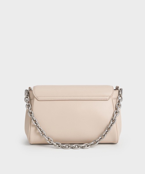 CHARLES & KEITH◆Callaフロントフラップチェーンハンドルバッグ CHARLES ＆ KEITH ショルダーバッグ バッグ Calla カルラ
