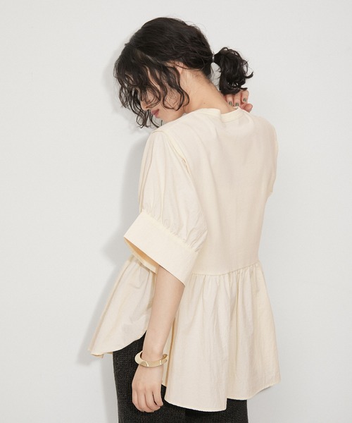 【美品】ADAM ET ROPÉ アダムエロペ　バウンスカフスプルオーバー 再入荷・サステナブル・洗える・UVカット】バウンスカフスプル