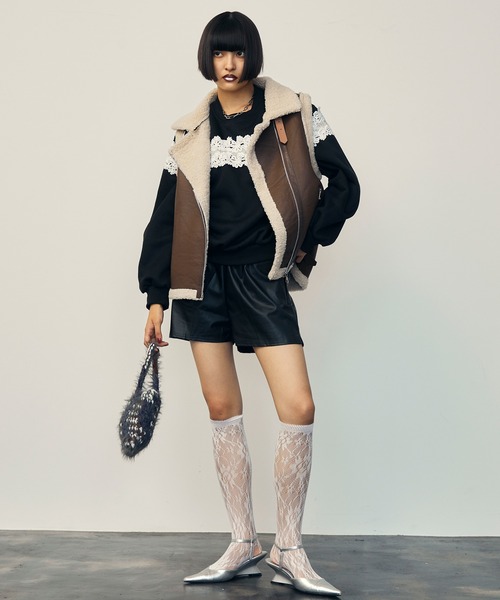 uyuウユ uyu. パンツ フェイクレザーショートパンツ「uyu./ウユ