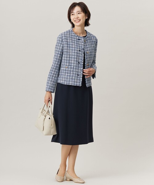 ジャケット ノーカラージャケット ファニーツイード ノーカラー