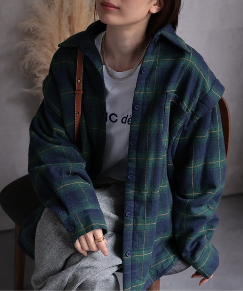 sakishimatokyo コート アウター コットンチェックシャツジャケット