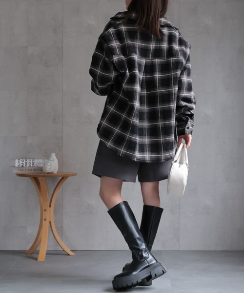 sakishimatokyo コート アウター コットンチェックシャツジャケット