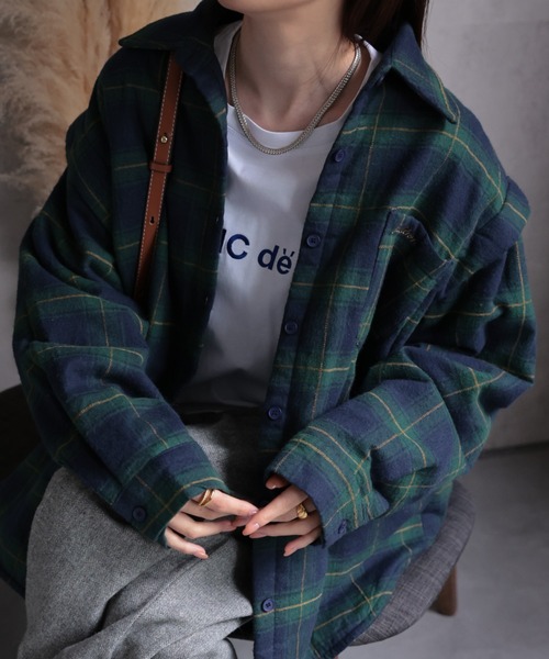 sakishimatokyo コート アウター コットンチェックシャツジャケット