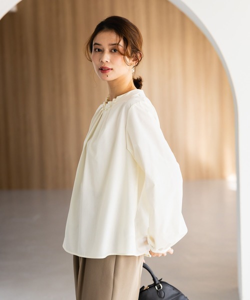 studio CLIP（スタディオクリップ） ブラウス シャツ パール付き華やぎ