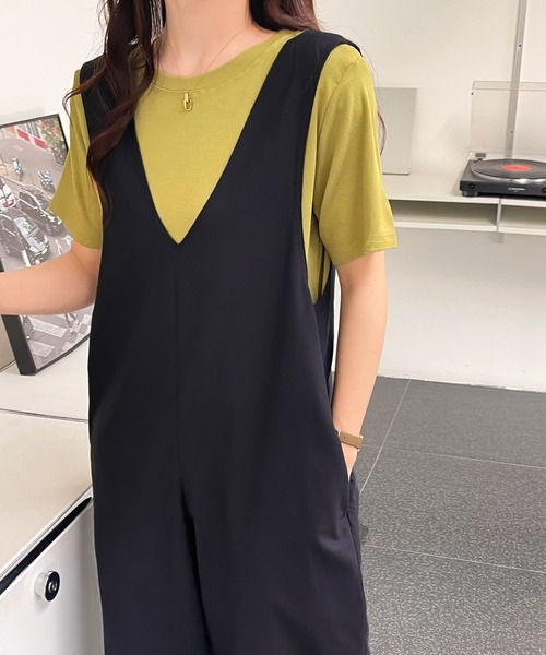 ABITOKYO オールインワン Vネックワイドシルエット