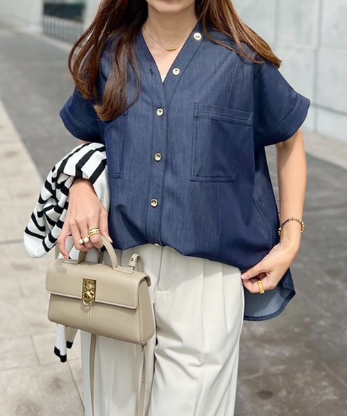 【美品】LASUDドルマンデニムライクシャツ LASUD｜ドルマンデニムライクシャツ | Rakuten Fashion(楽天