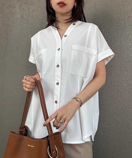 Emma Taylor エマテイラー　 デニムライク　オーバードルマンシャツ デニムライクオーバードルマンシャツ Emma Taylor│STYLEDOOR