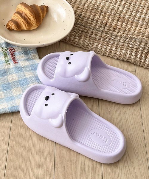 スリッパ くまちゃんマシュマロサンダル シリコンルームシューズ