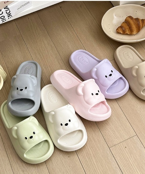 スリッパ くまちゃんマシュマロサンダル シリコンルームシューズ