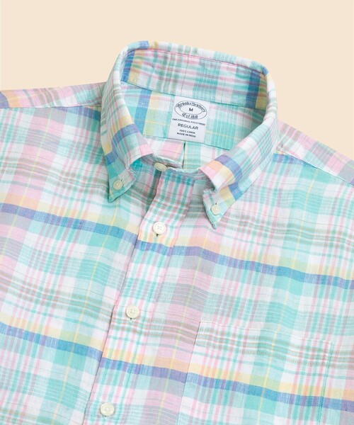 ブルックスブラザーズ（Brooks Brothers）/アイリッシュリネン　シーズナルパターン　カジュアルシャツ　Regular Fit BROOKS BROTHERS（ブルックスブラザーズ） シャツ アイリッシュリネン