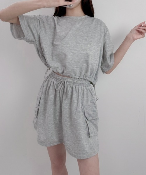 Mejoul パジャマ ルームウェア 「SET」キラキラスタッズTシャツ