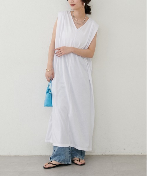 LARUTA ワンピース 「LARUTA」ショルダータックスリーブロゴ刺繍