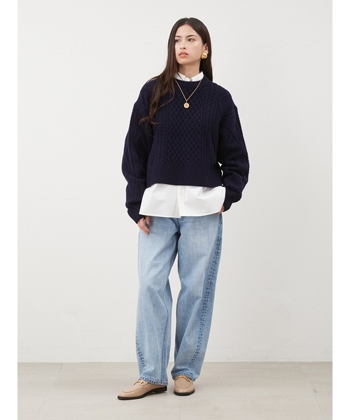 「Mila Owen」 加工デニムパンツ 1 ブラック レディース