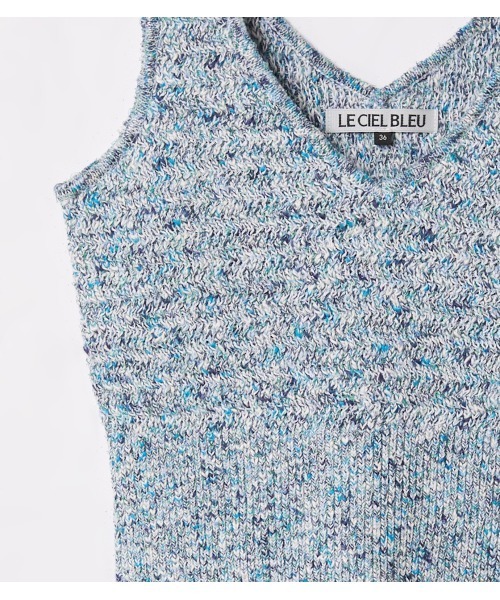 LE CIEL BLEU（ルシェルブルー） Vネックニット 36 グレー レディース