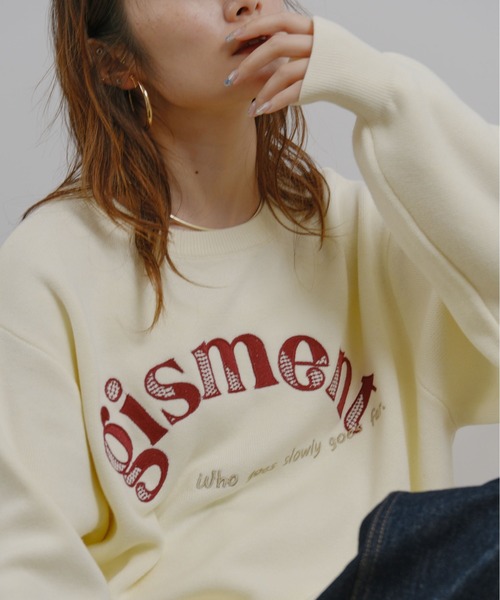 palm RICHE（ポームリシュ） ニット セーター 前後2way 刺繍ロゴニット