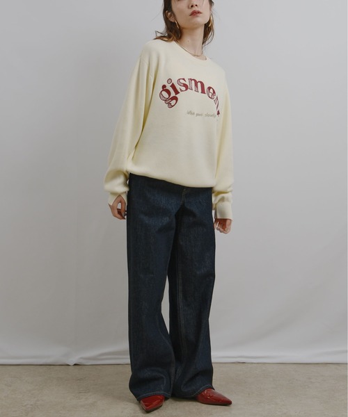 palm RICHE（ポームリシュ） ニット セーター 前後2way 刺繍ロゴニット
