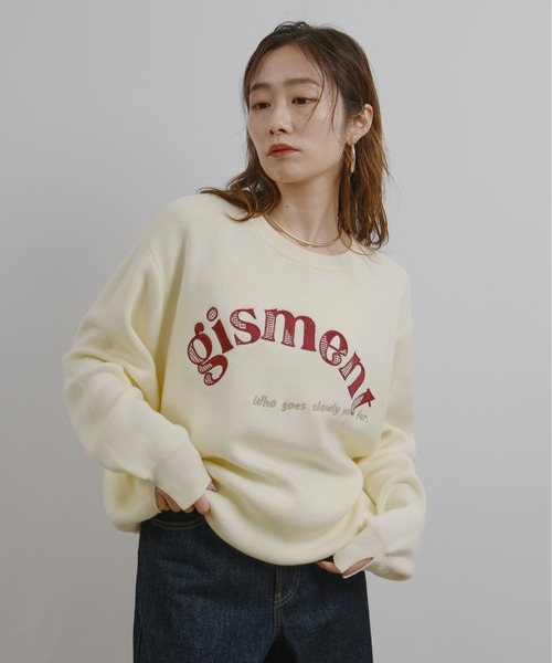 palm RICHE（ポームリシュ） ニット セーター 前後2way 刺繍ロゴニット