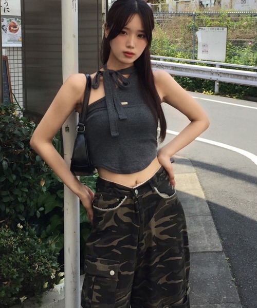 One shoulder sleeveless tops「JD」 レディース