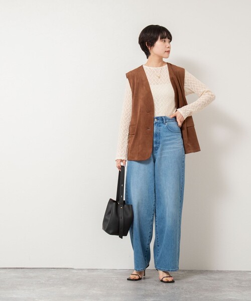 ノーリーズのアイボリー レースカーディガン 38 NOLLEY'S カーディガン 2WAYレースカーディガン レディース