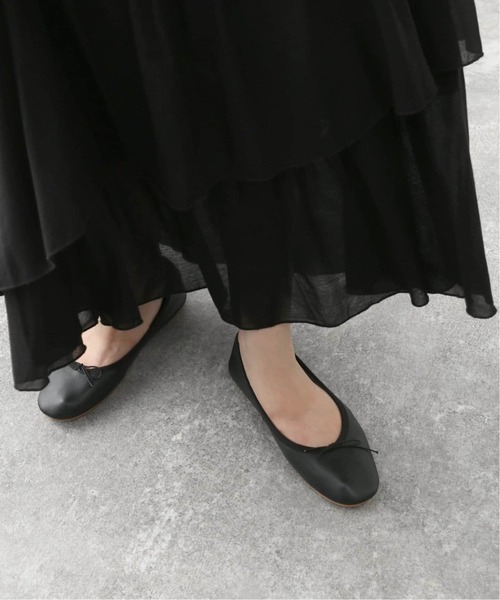 「SLOBE IENA」 バレエシューズ 24.5cm ブラック レディース