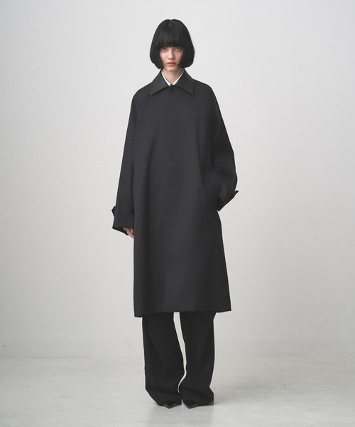 ステンカラーコート コート LEATHER - COLLAR BALMACAAN COAT メンズ レディースの画像