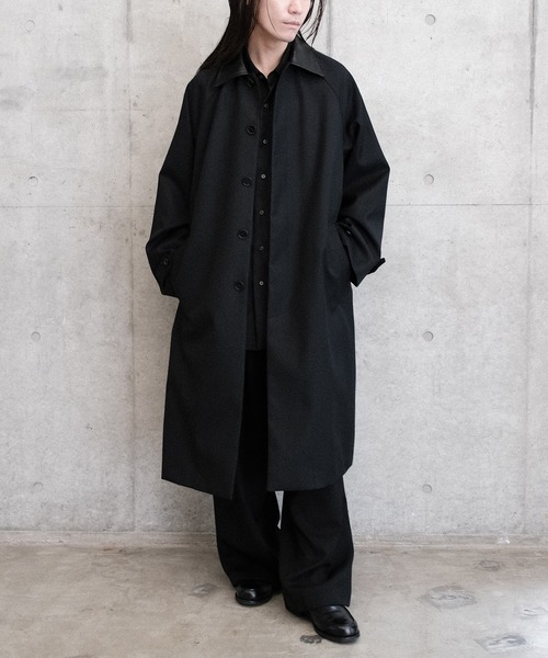ステンカラーコート コート LEATHER - COLLAR BALMACAAN COAT メンズ レディースの画像