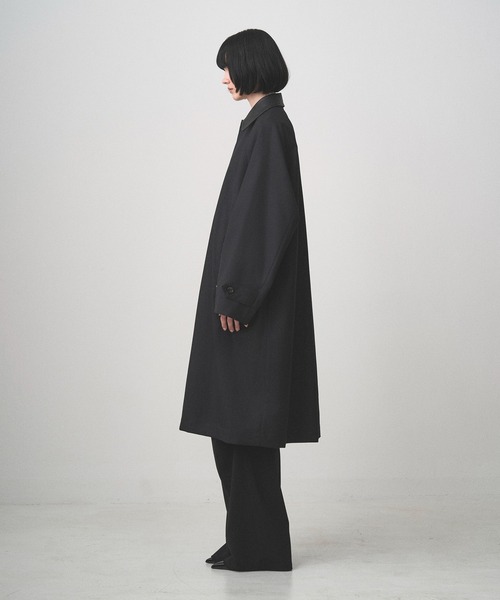 ステンカラーコート コート LEATHER - COLLAR BALMACAAN COAT メンズ レディースの画像