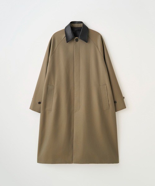 ステンカラーコート コート LEATHER - COLLAR BALMACAAN COAT メンズ レディースの画像
