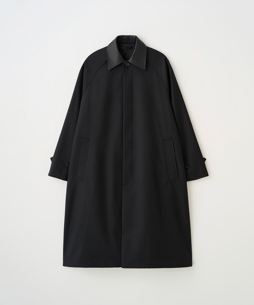 ステンカラーコート コート LEATHER - COLLAR BALMACAAN COAT メンズ レディースの画像