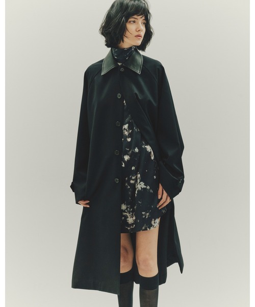 ステンカラーコート コート LEATHER - COLLAR BALMACAAN COAT メンズ レディースの画像