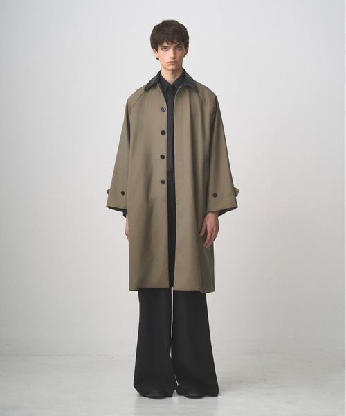 ステンカラーコート コート LEATHER - COLLAR BALMACAAN COAT メンズ レディースの画像