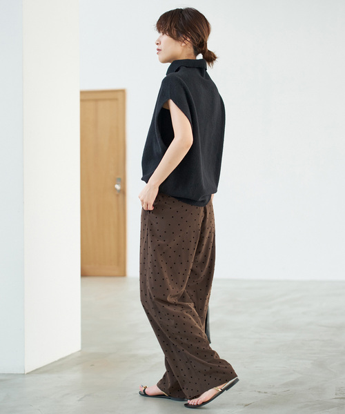 Spick＆Span パンツ 「WEB限定」フロッキードットイージーパンツ