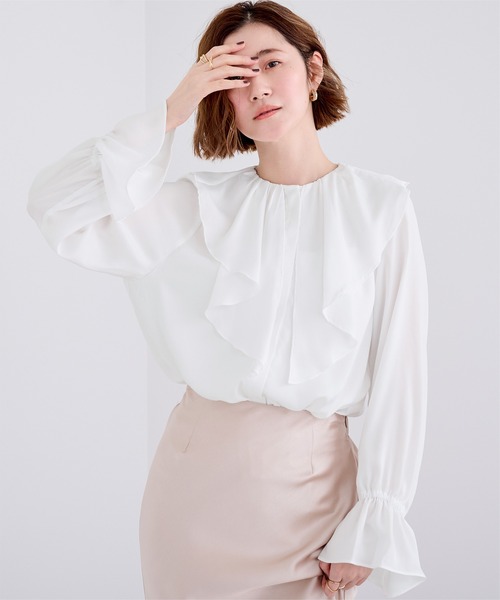rubyandyou フリルカラーブラウス WHYTO.｜フリル カラー ブラウス “frill collar blouse” wht24fbl4056