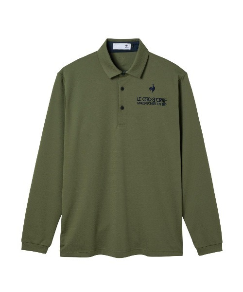 ポロシャツ 「le coq sportif GOLF」吸汗速乾/ストレッチ/UVカットジャガード長袖シャツ ゴルフウェア メンズ