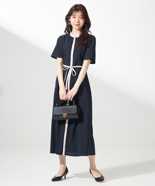 「ANY SIS」 半袖ワンピース 2 ネイビー レディース_画像6