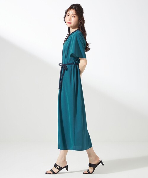 「ANY SIS」 半袖ワンピース 2 ネイビー レディース_画像9