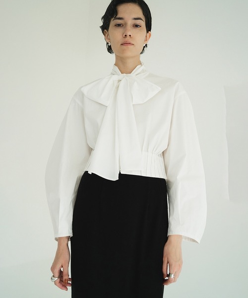 ブラウス シャツ RIBBON ZIP SHIRTS レディースの画像