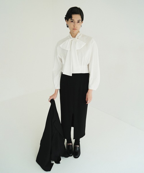 ブラウス シャツ RIBBON ZIP SHIRTS レディースの画像