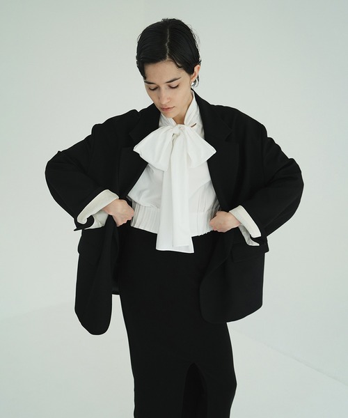 ブラウス シャツ RIBBON ZIP SHIRTS レディースの画像