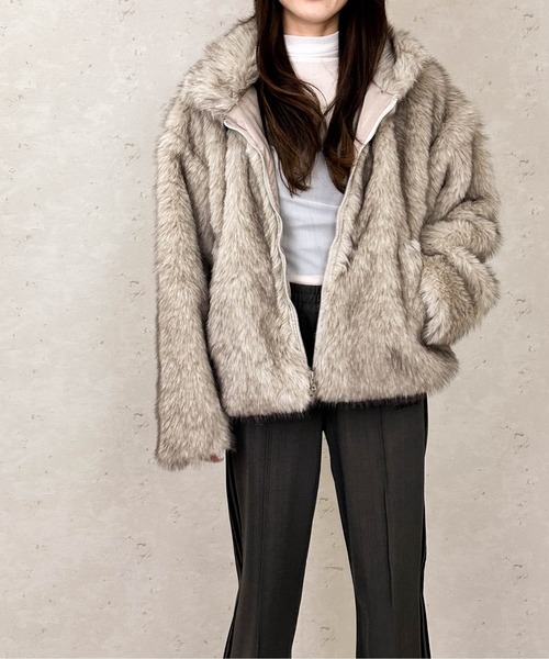 Per sist ence（パーシエンス） ブルゾン アウター フェイクファー