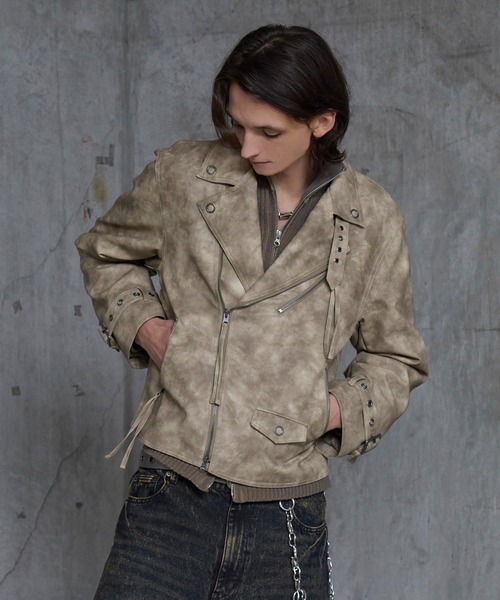 Spielio 革ジャン ライダース Vintage-like riders jacket