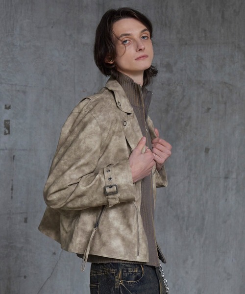 Spielio 革ジャン ライダース Vintage-like riders jacket