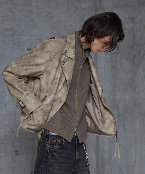 Spielio 革ジャン ライダース Vintage-like riders jacket