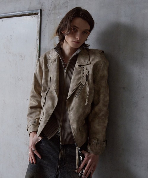 Spielio 革ジャン ライダース Vintage-like riders jacket