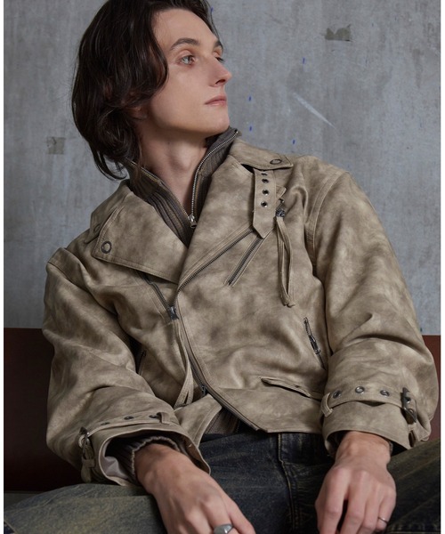 Spielio 革ジャン ライダース Vintage-like riders jacket