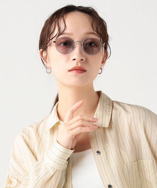 【美品】H-M03 シルバーメタルフレーム サングラス BEAMS HEART（ビームス ハート） サングラス メタルフレーム ボストン