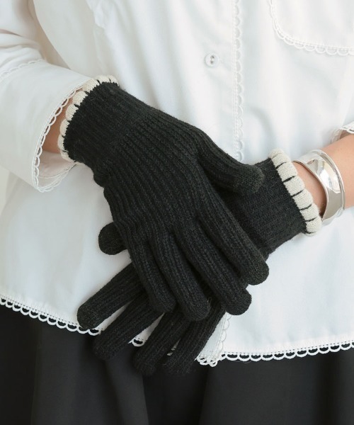 DONOBAN（ドノバン） 手袋 スマホ対応 裾フリル編み手袋 レディース
