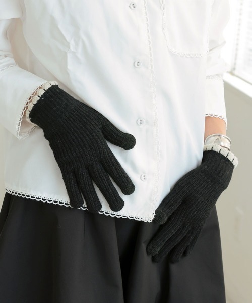 DONOBAN（ドノバン） 手袋 スマホ対応 裾フリル編み手袋 レディース