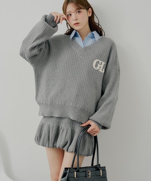 Chico（チコ） スカート 「セットアップ対応」ニットバルーンミニ